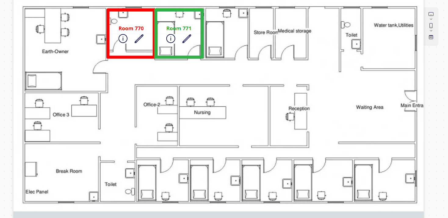 Clinical dashboards with compliance monitors and uptime graphs.